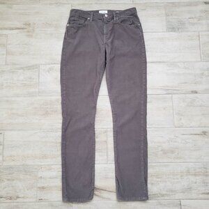 Frame Denim L'Home Slim Corduroys Men's Grey Mid Rise Stretch 5 Pocket 31